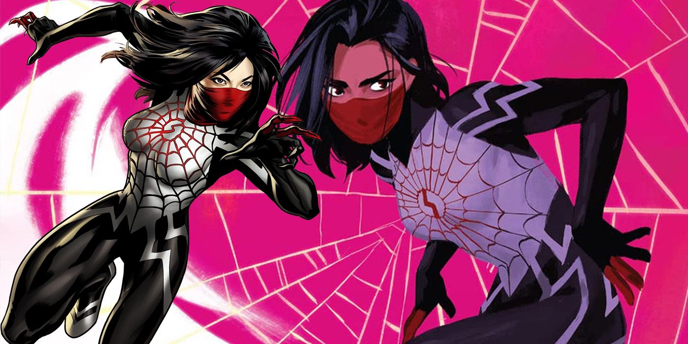 Silk Cindy Moon in two different character designs from Marvel Comics