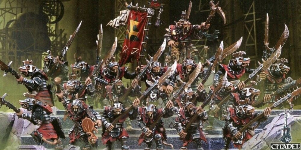 Um esquadrão de Skaven Stormvermin em Warhammer Fantasy Battle