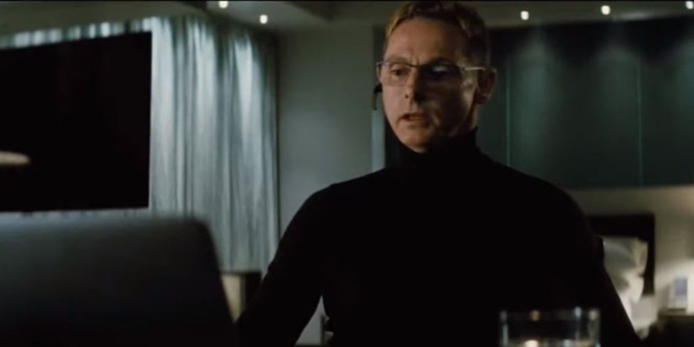 Solomon Lane communicates to Ethan Hunt through his computer in Mission_ Impossible, Rogue Nation