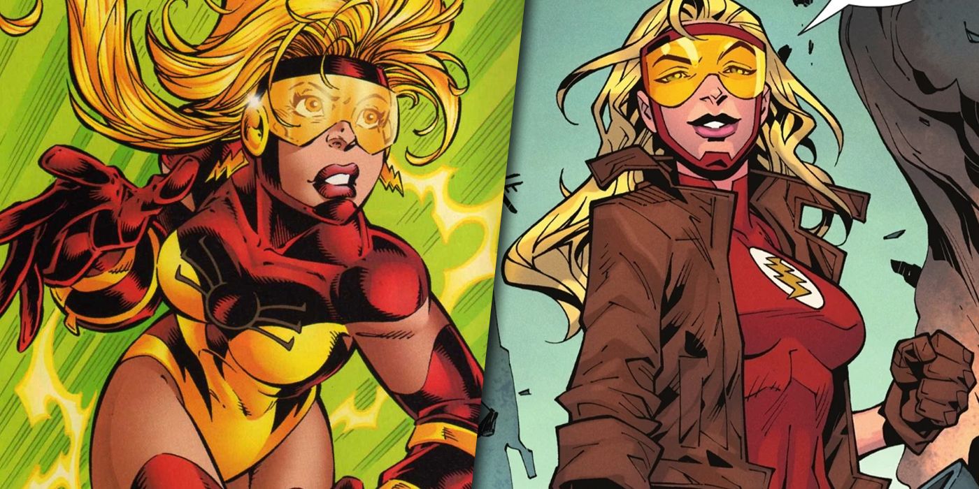 Split image of Jesse Chambers as Jesse Quick and Flash from DC Comics