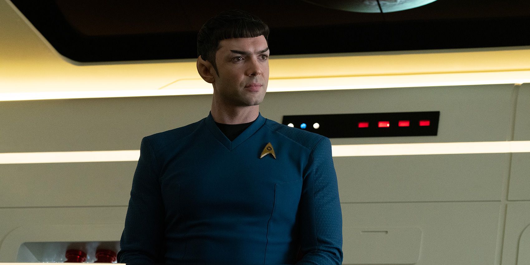 Star Trek: Strange New Worlds Spock is seated