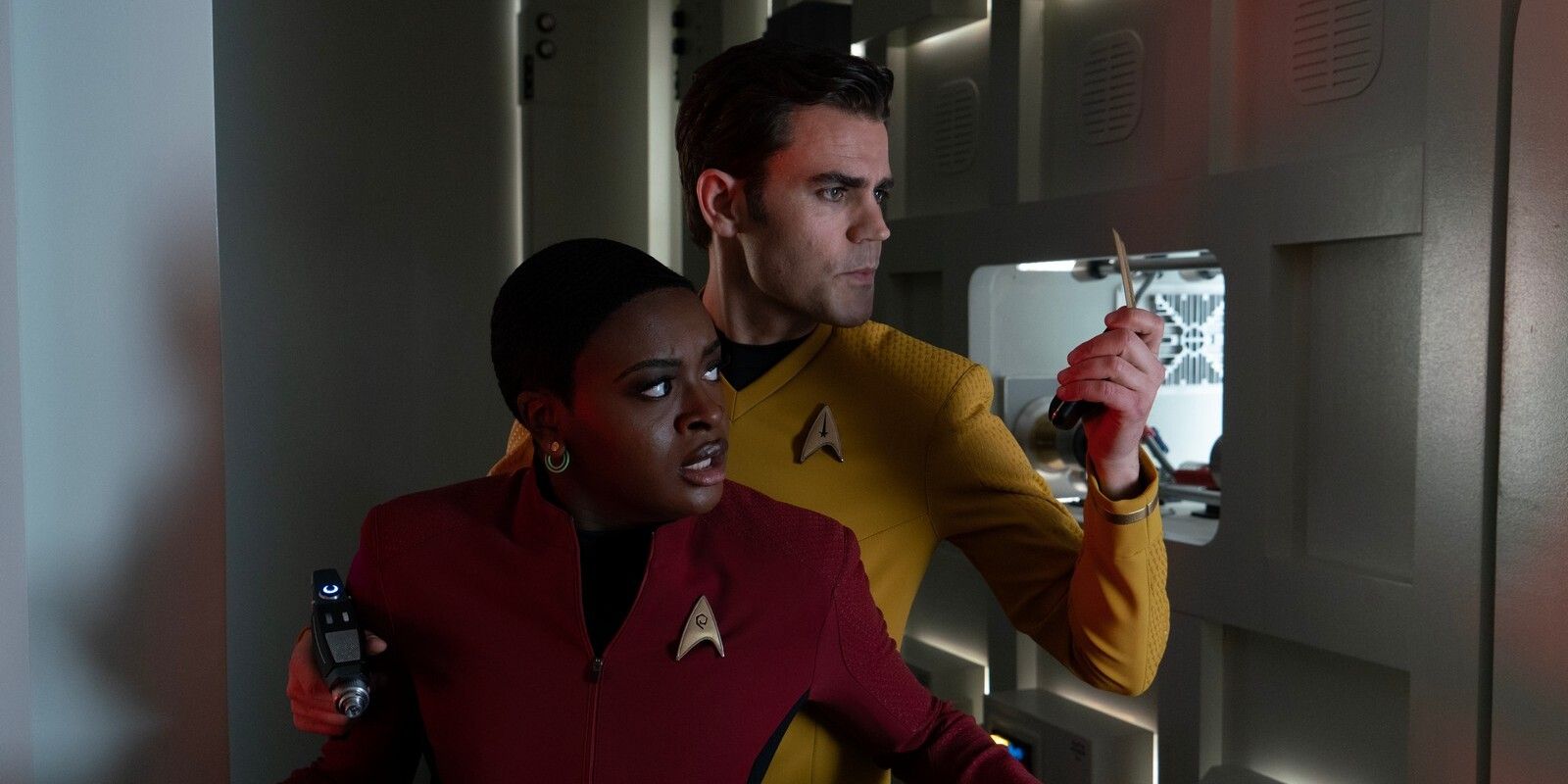 Star Trek Strange New Worlds Kirk consoles Uhura