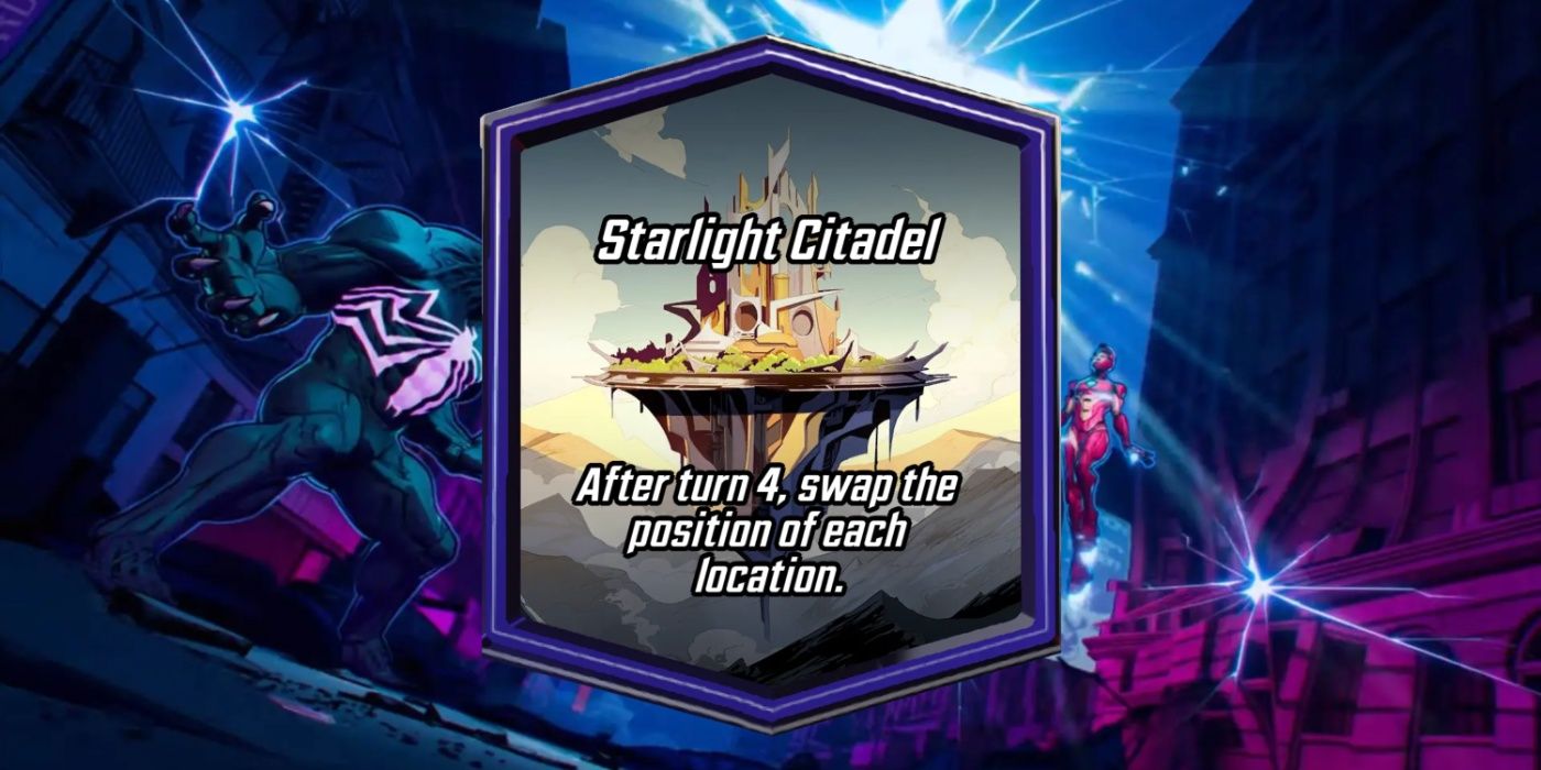 Um close-up da localização Starlight Citadel no Marvel Snap