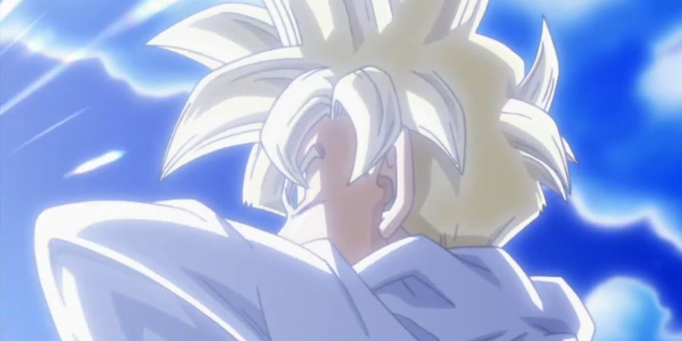 Super Saiyan Gohan staring ahead while standing on top of Kami's Lookout during the third Dragon Ball Kai opening
