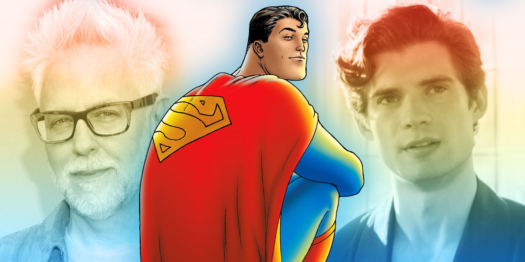 James Gunn, Superman da história em quadrinhos All-Star Superman e novo ator do Superman David Corenswet.