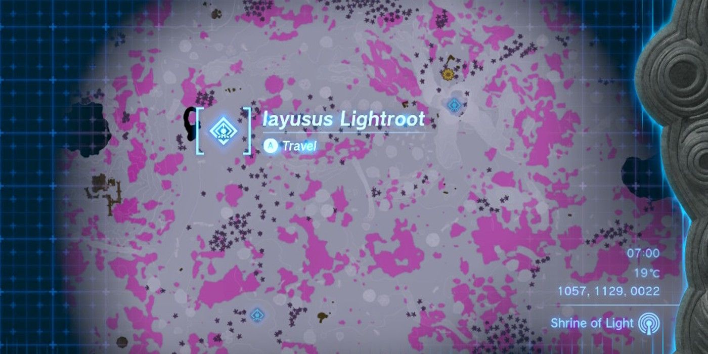 Lágrimas do Reino um mapa das profundezas focado no Iayusus Lightroot