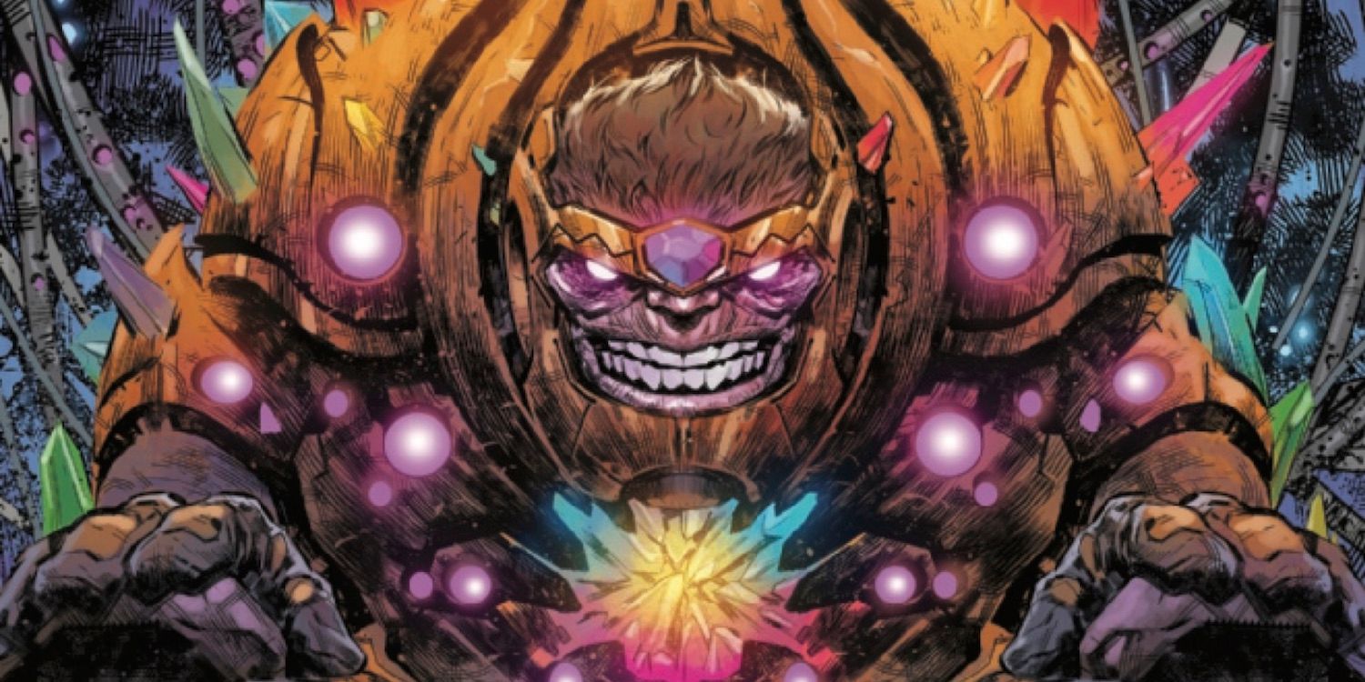 MODOK grins menacingly while in a powered-up form M.Y.T.H.O.S. on the cover of Thor: Annual #1
