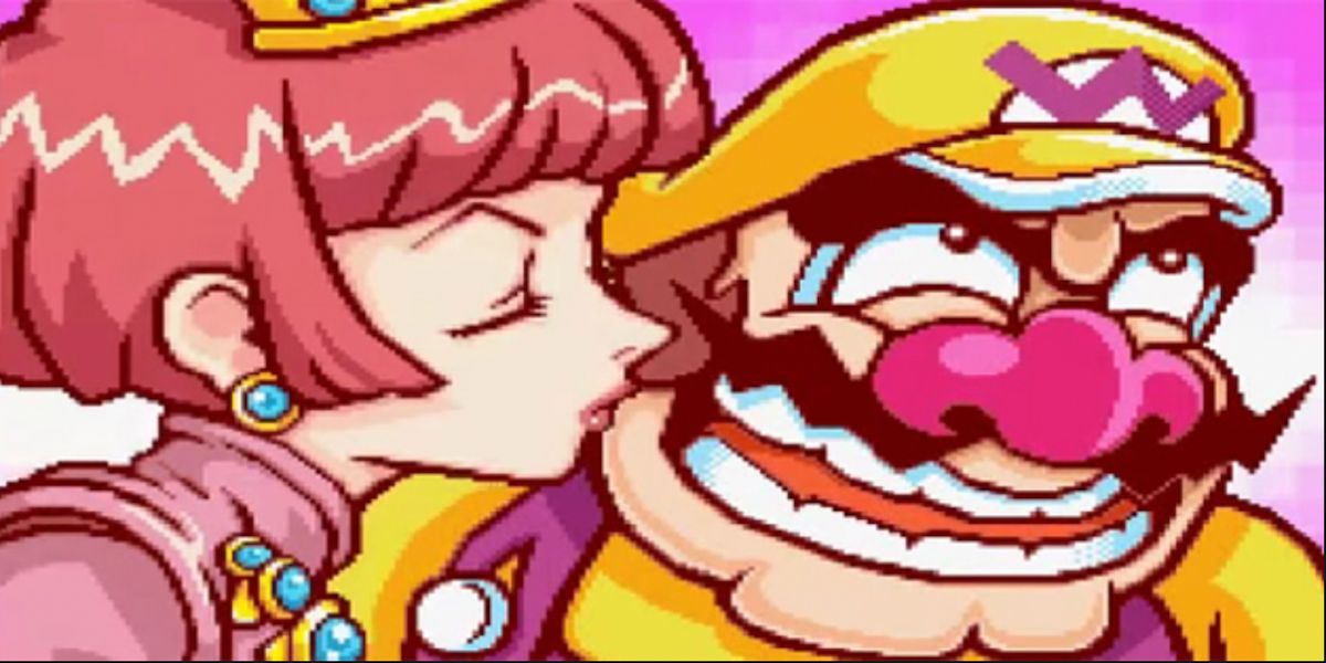 Princesa Shokora beija Wario em Wario Land 4