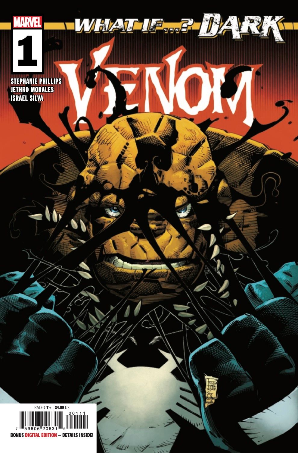 Ben Grimm e Venom na capa de What If...?  Escuro: Veneno.