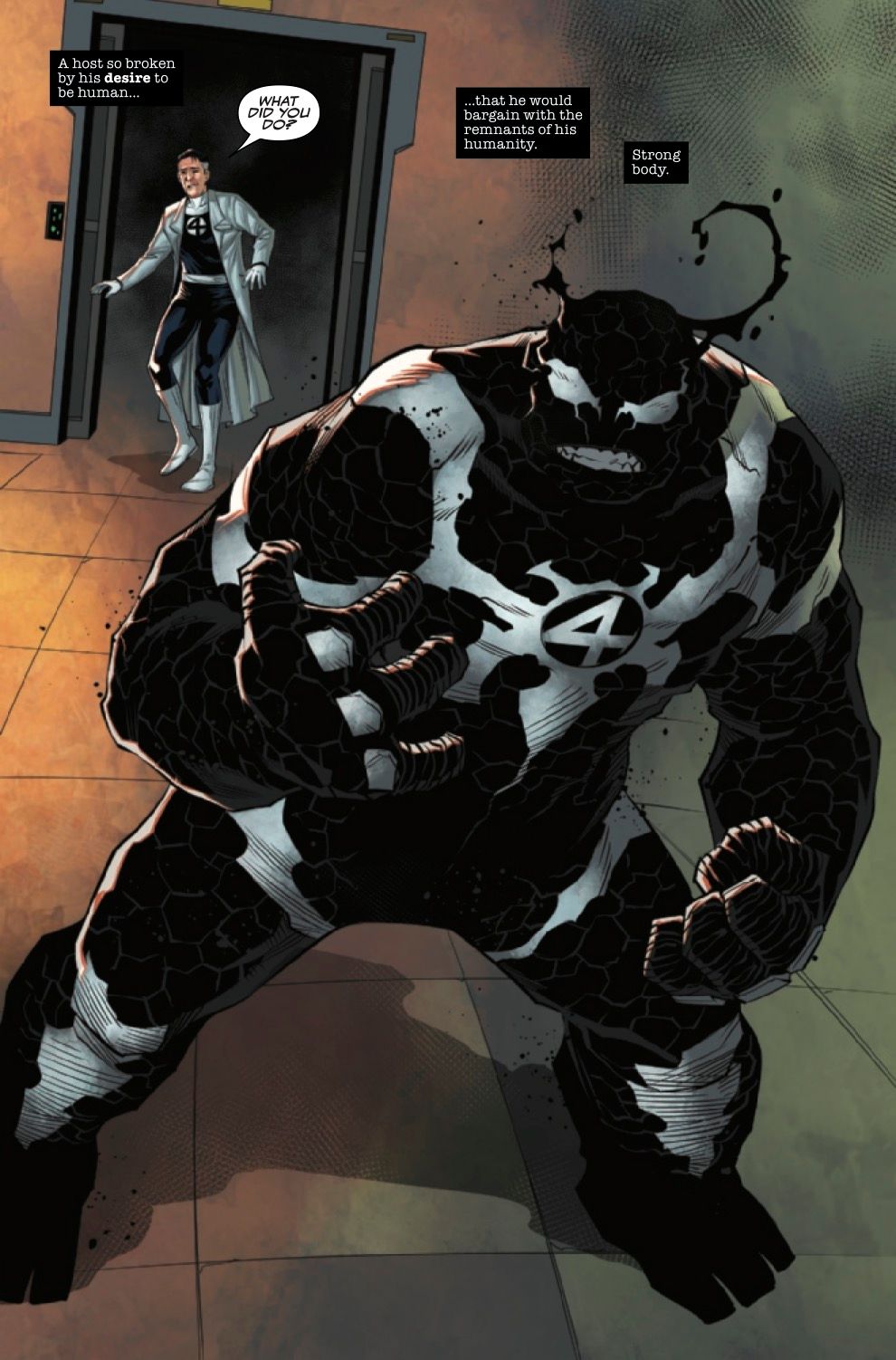 Ben Grimm se relaciona com Venom em What If...?  Escuro: Veneno.