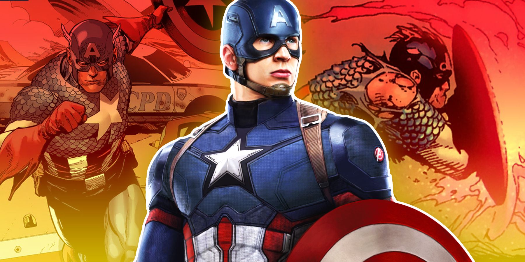Capitão América como visto no MCU e como retratado nos quadrinhos da Marvel