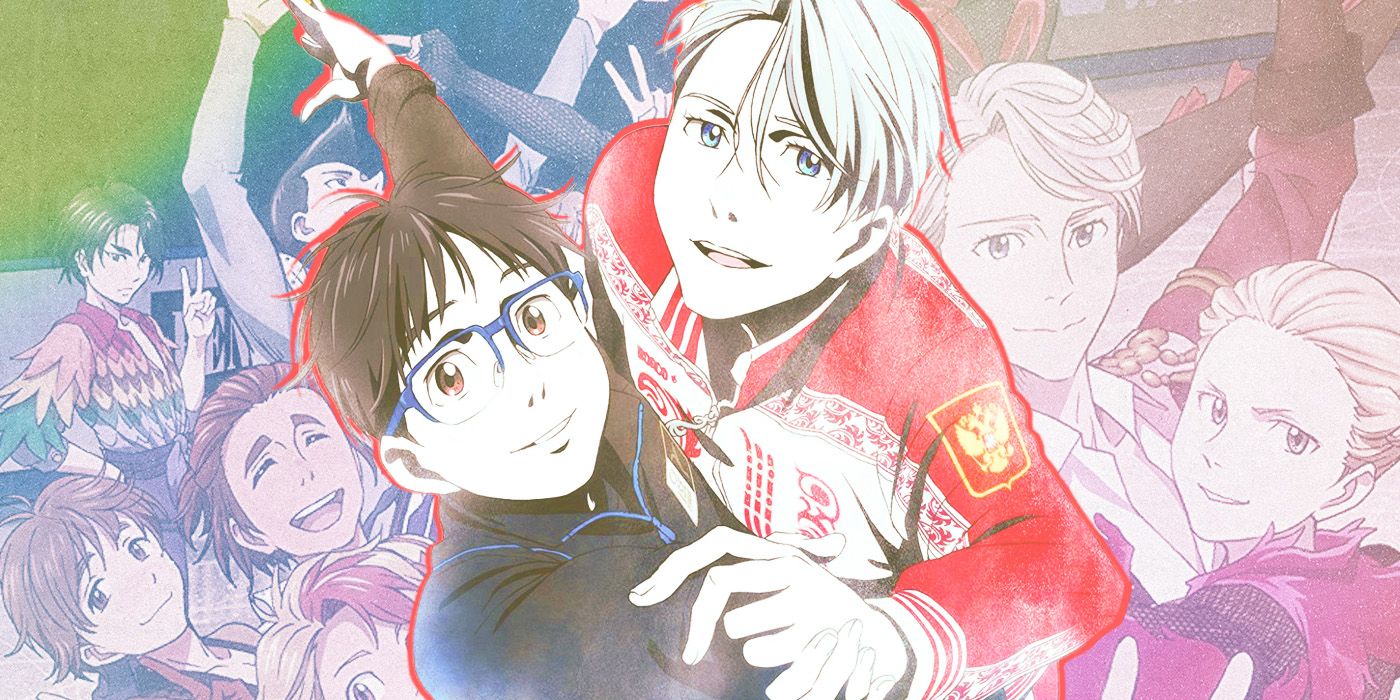Yuri on Ice's Yuri and Victor in their skate uniforms