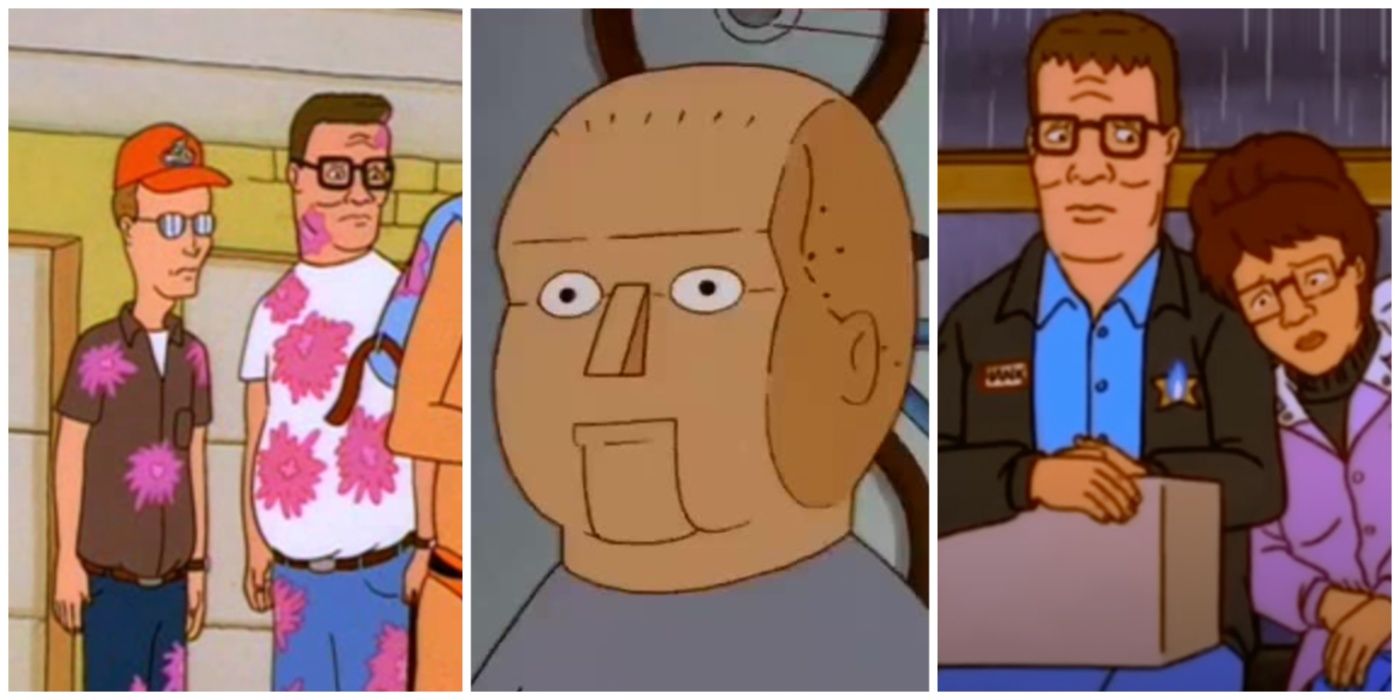 Dale and Hank, dummy Bobby, and Hank and Peggy from King of the Hill
