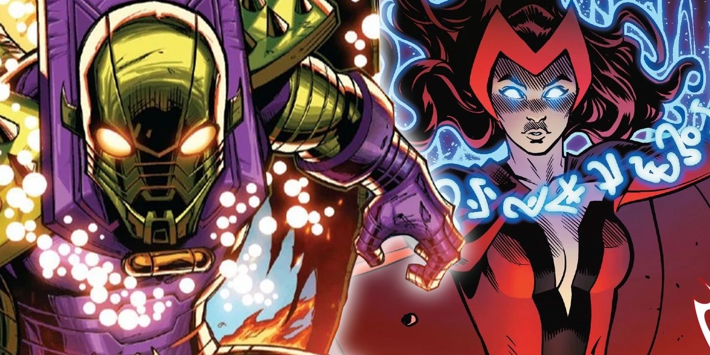 Annihilus emerges from the fire and The Scarlet Witch performs an arcane ritual