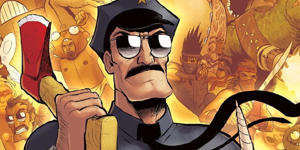 Ax Cop empuña su hacha en Axe Cop