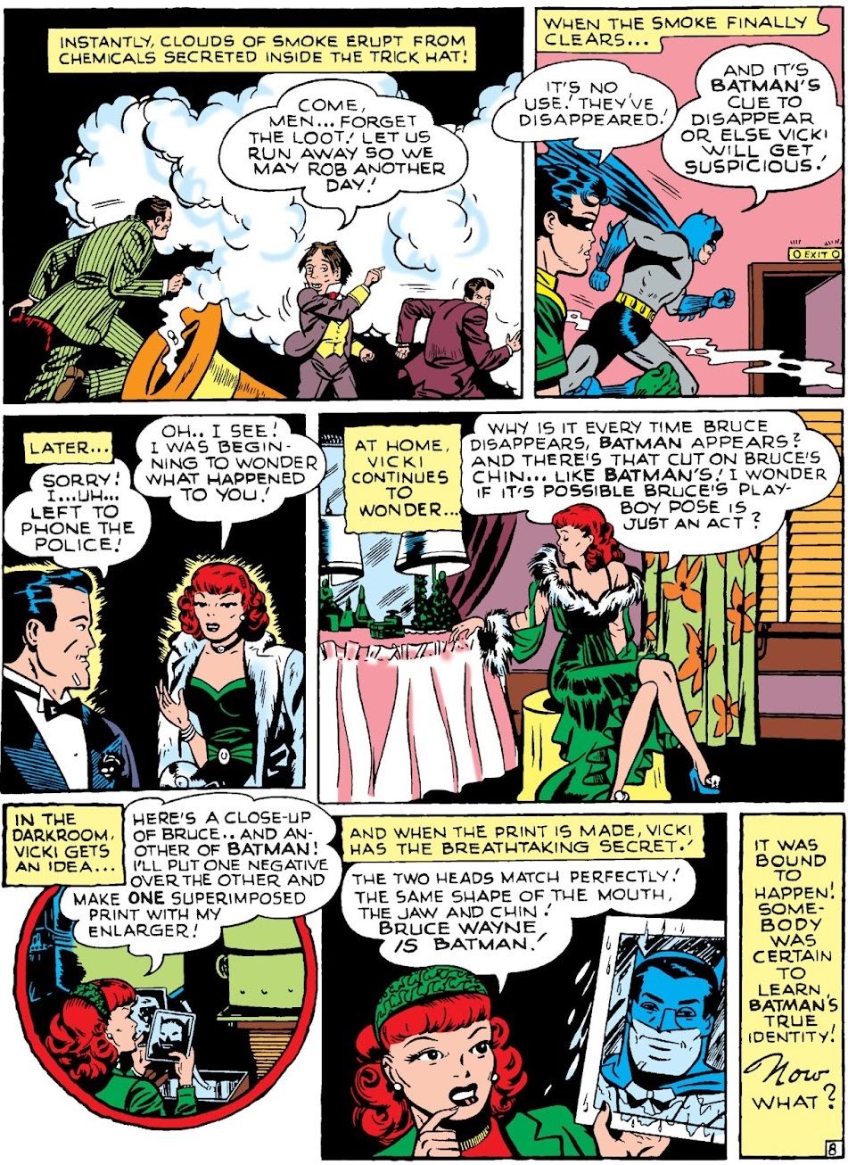Vicki Vale now thinks Batman and Bruce Wayne are the same person
