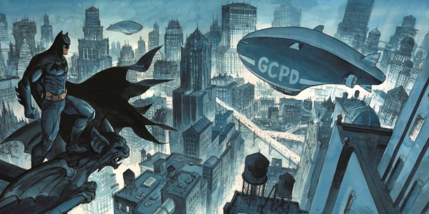 Batman com vista para Gotham City em O Príncipe Encantado de Enrico Marini.