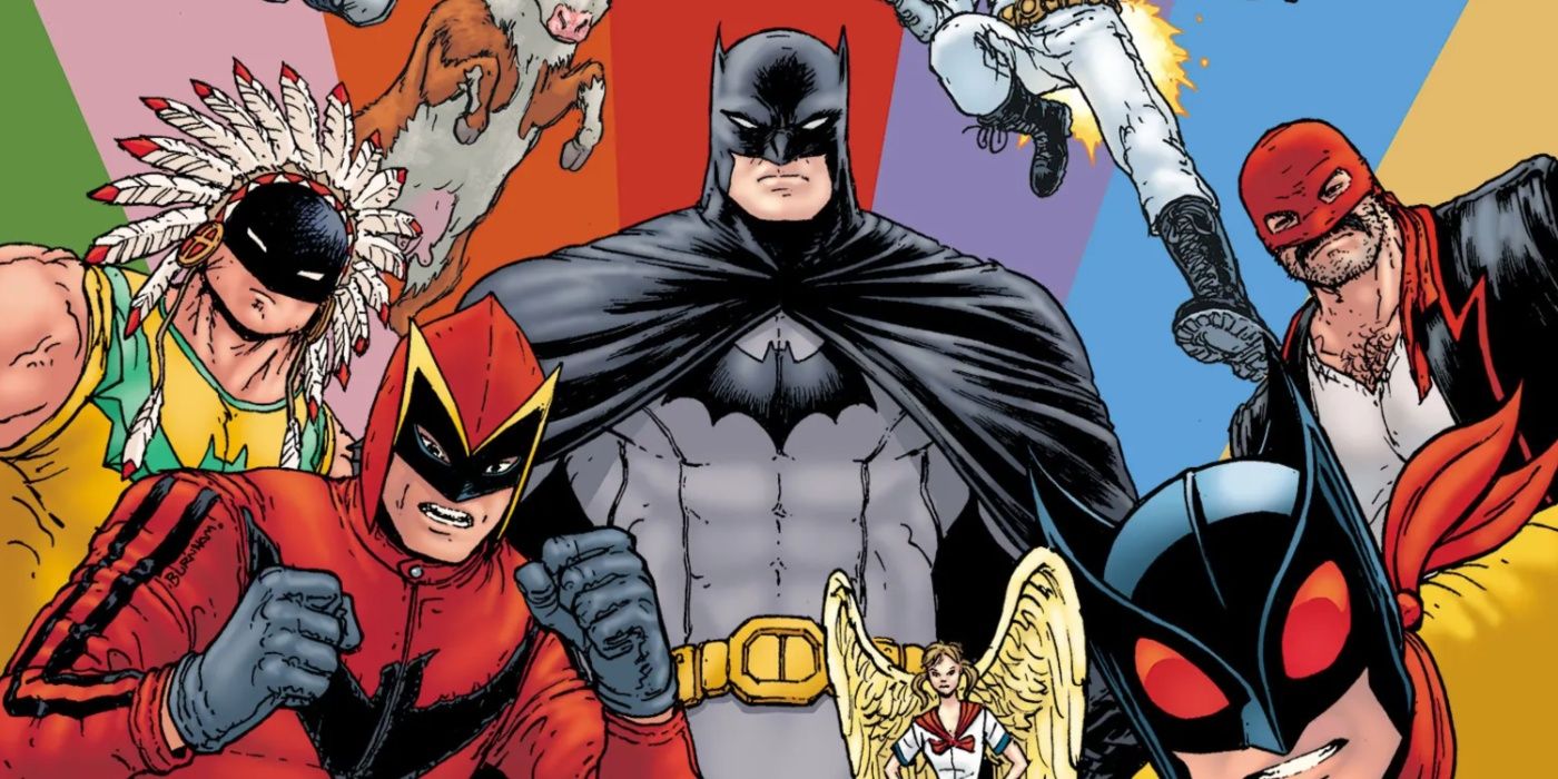 Batman está cercado por seus aliados internacionais na capa da Batman Incorporated.