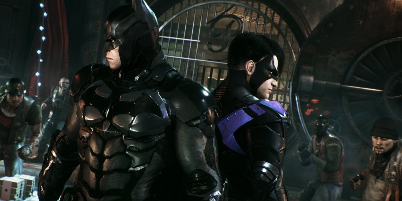 Batman fighting side by side with Nightwing in Arkham Knight.