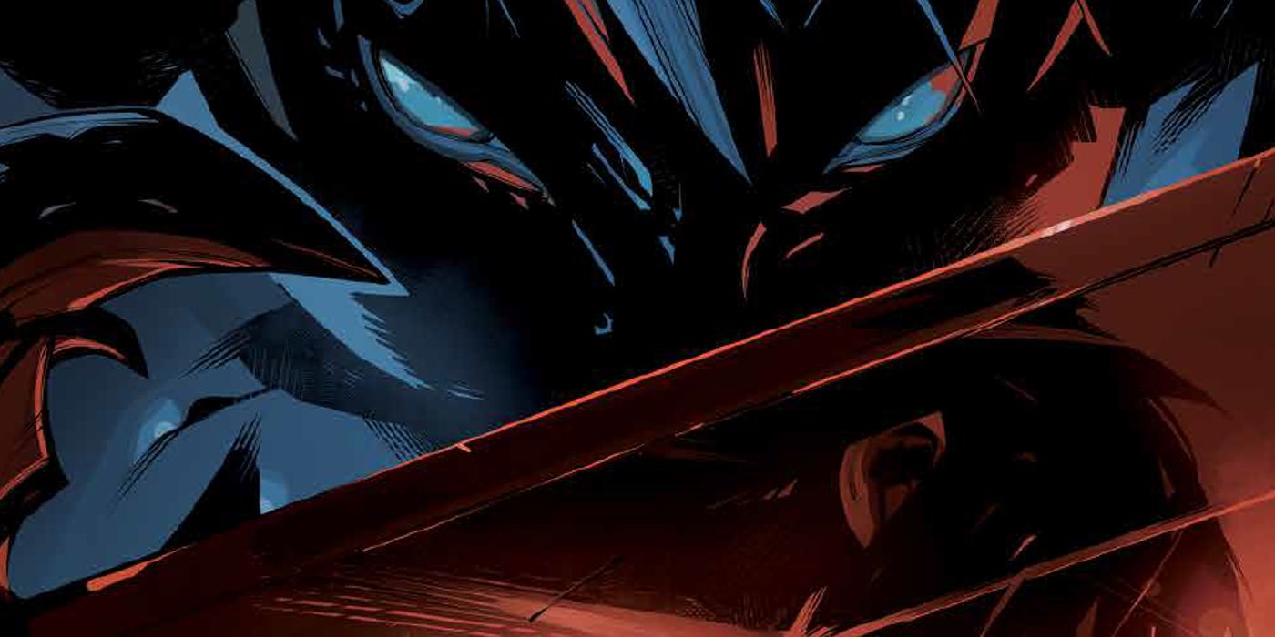 A close-up of a character peering through the shadows in Battle Chasers #11