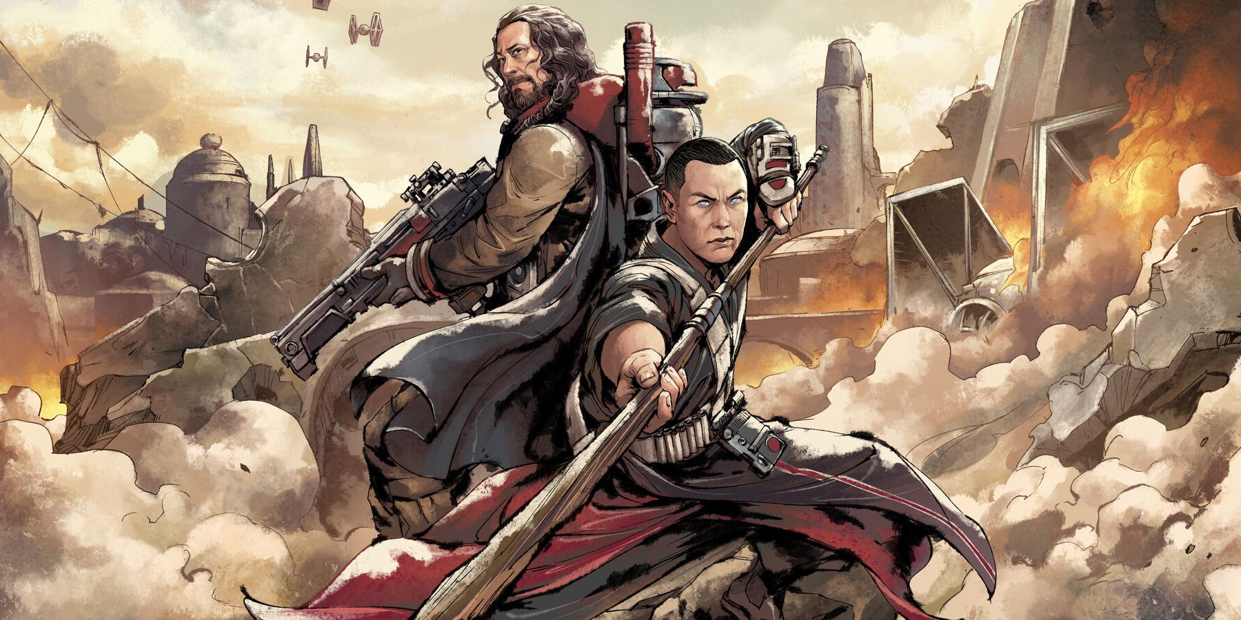 Baze Malbus and Chirrut Imwe on Diego Saito and Leigh Zieske's cover of Star Wars Guardians of the Whills