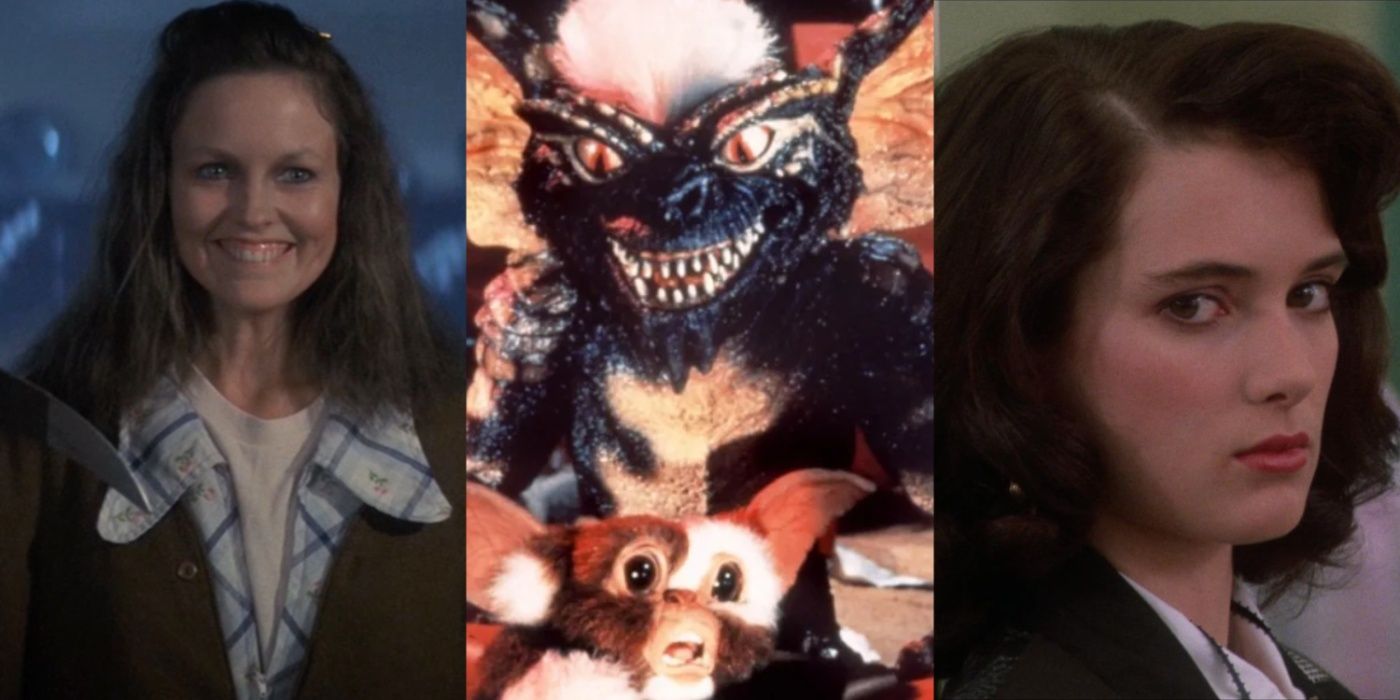 April Fool's Day, Gremlins and Heathers in a split image