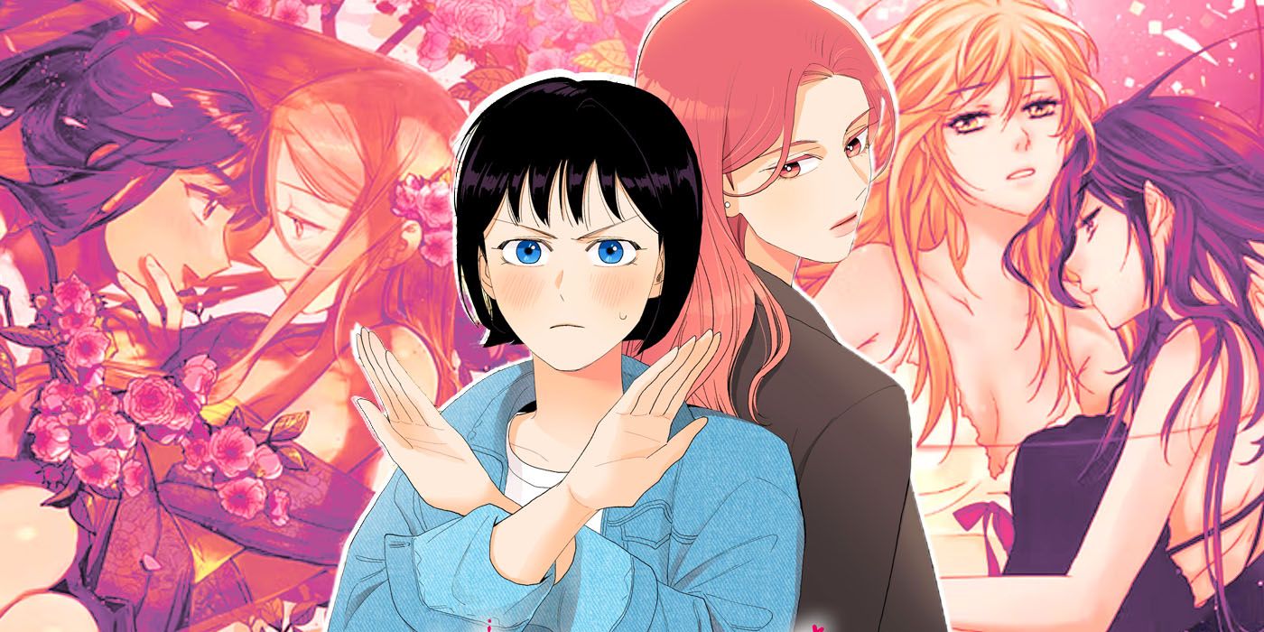 3-way split image of the girl love manhwa Can't Fall In Love, Her Tale Of Shim Chong, and, Pulse