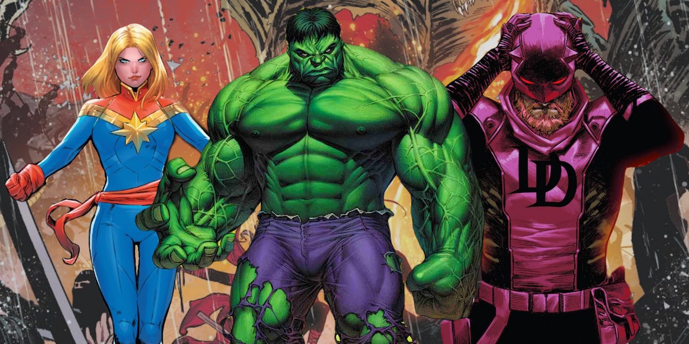 Captain Marvel, the Hulk, and Daredevil