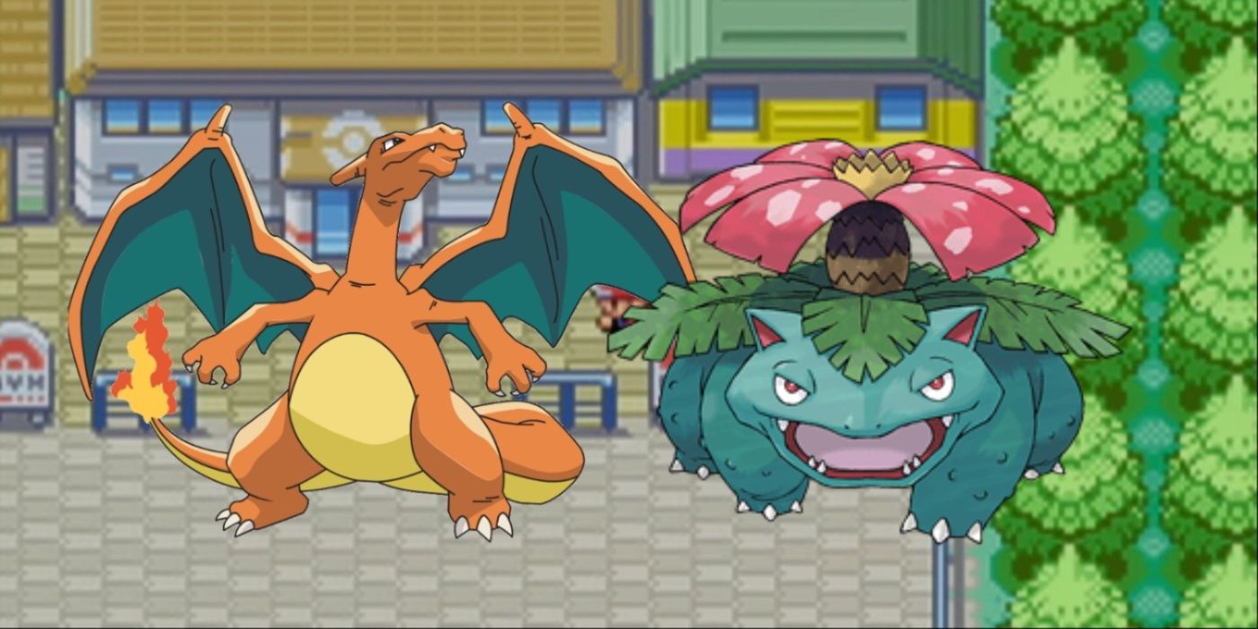 Charizard and Venusaur represent Pokemon FireRed and LeafGreen