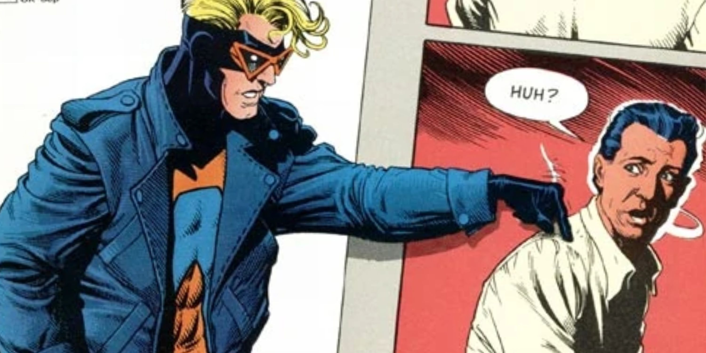 Animal Man sai dos quadrinhos e dá um tapinha no ombro de James Highwater na DC Comics