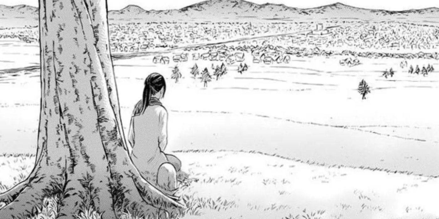 Mikasa in the last chapter of Attack on Titan manga