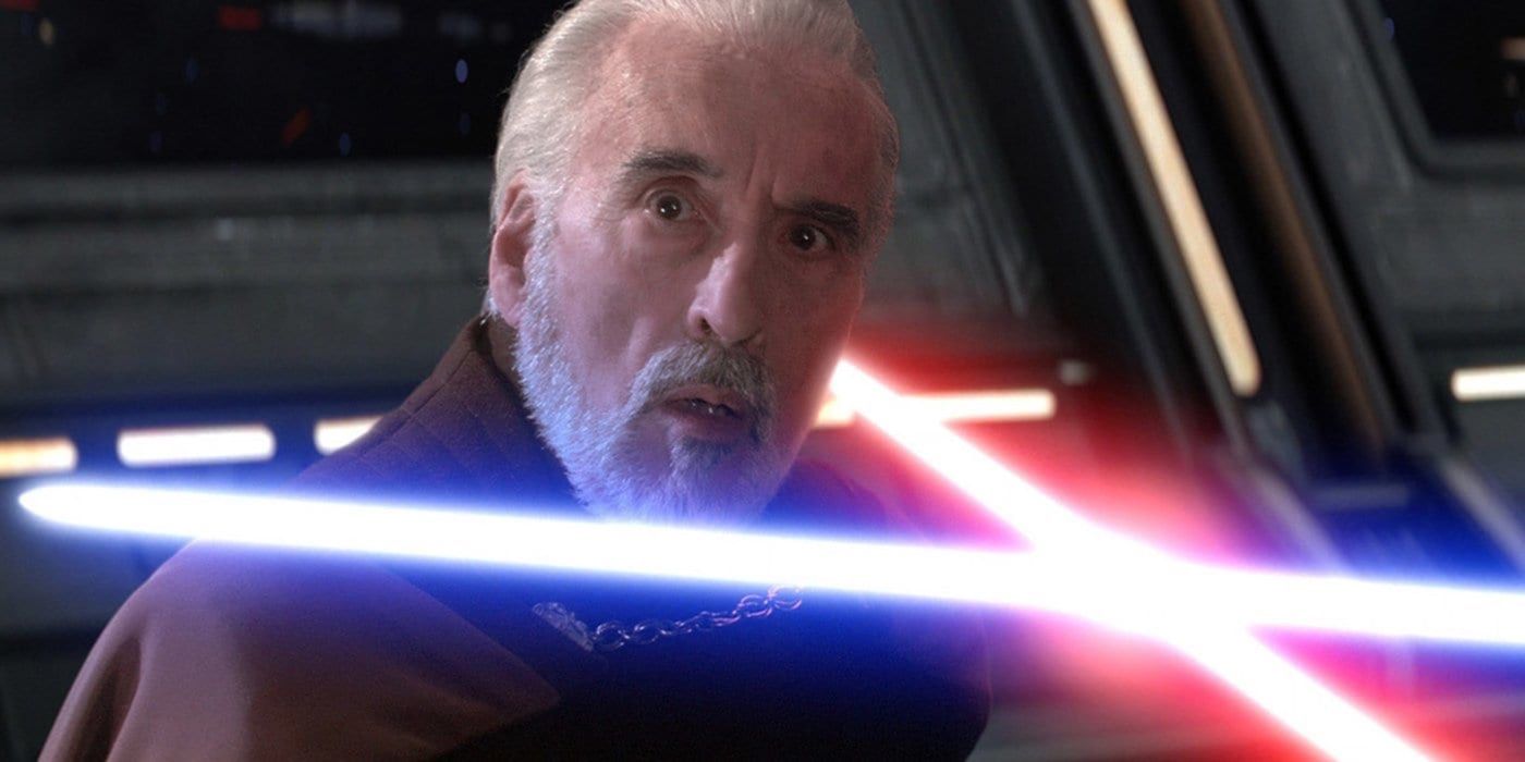 Count Dooku (Christopher Lee) looks betrayed in Revenge of the Sith