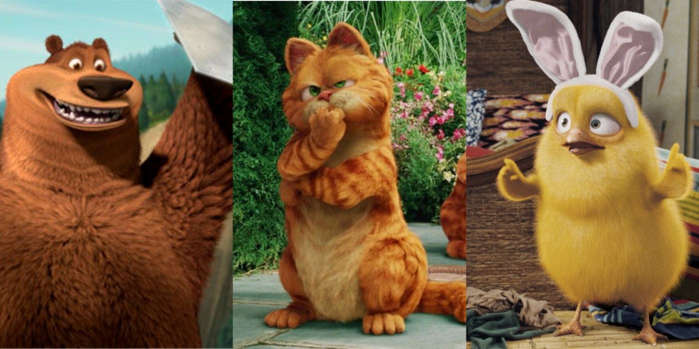 Boog from Open Season, Garfield from A Tale of Two Kitties, and Carlos from Hop