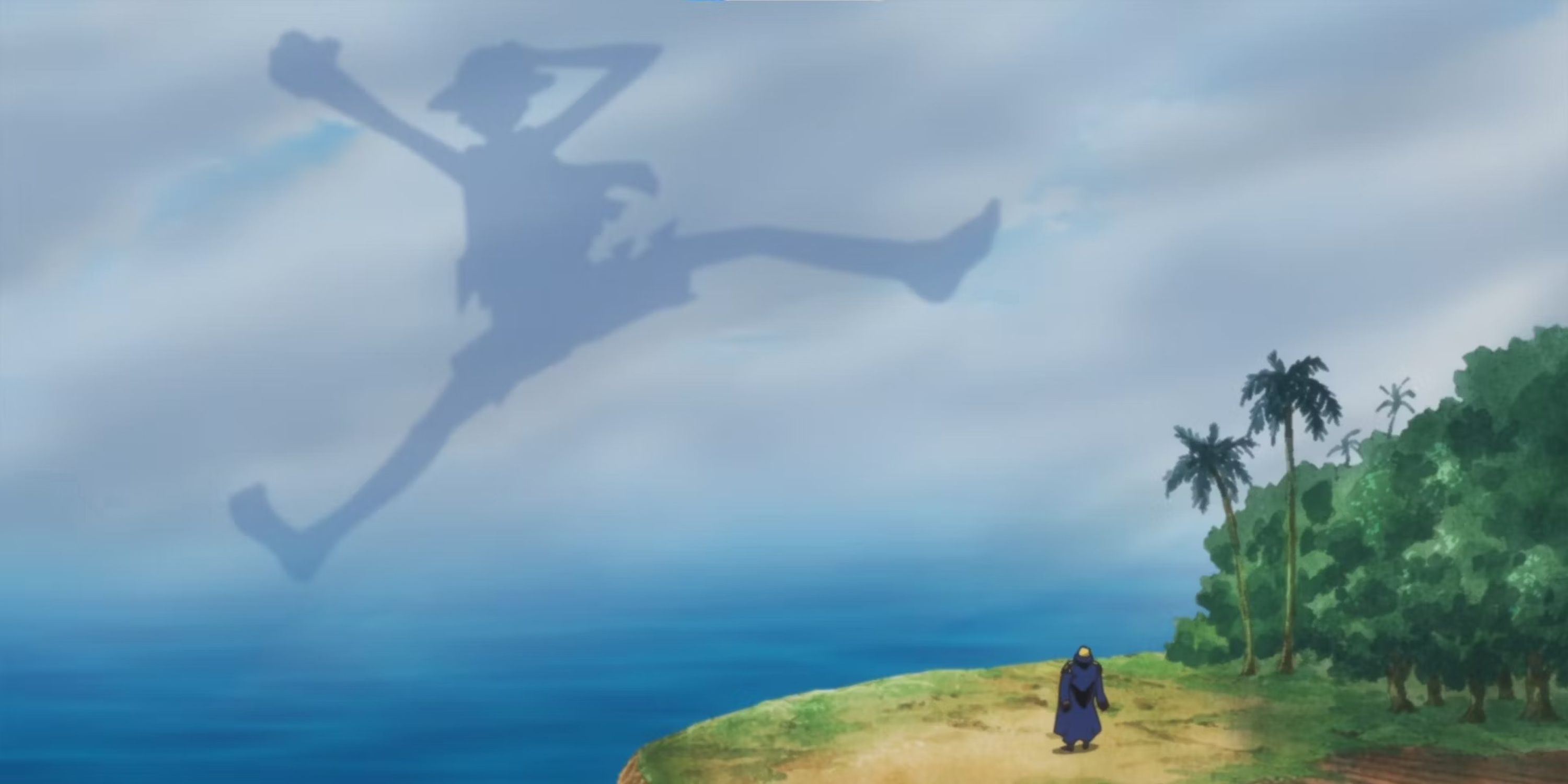 Monkey D. Luffy's shadow as seen in One Piece's Skypiea Arc