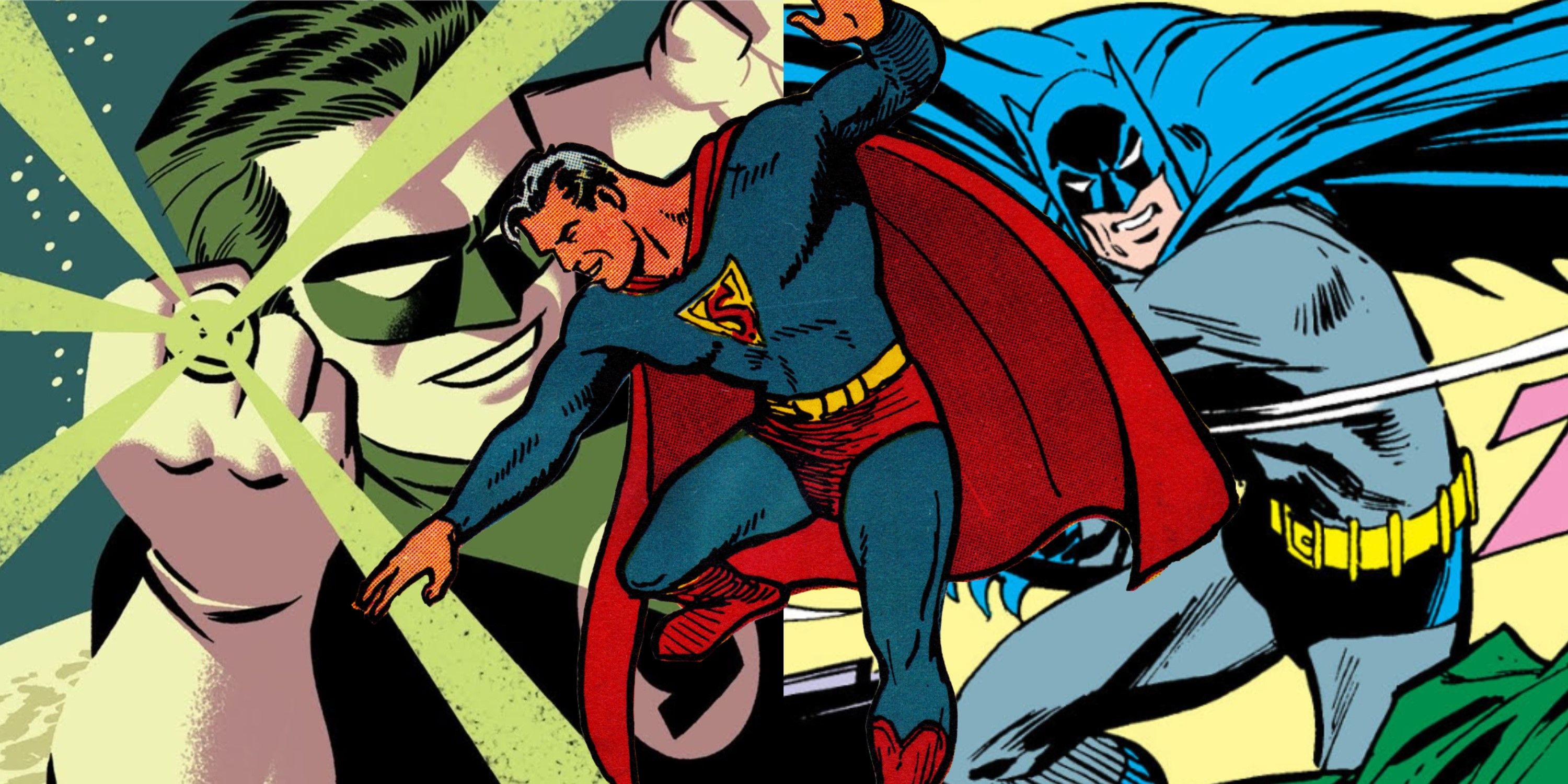 Composite image of Green Lantern, Superman, Batman from DC Comics