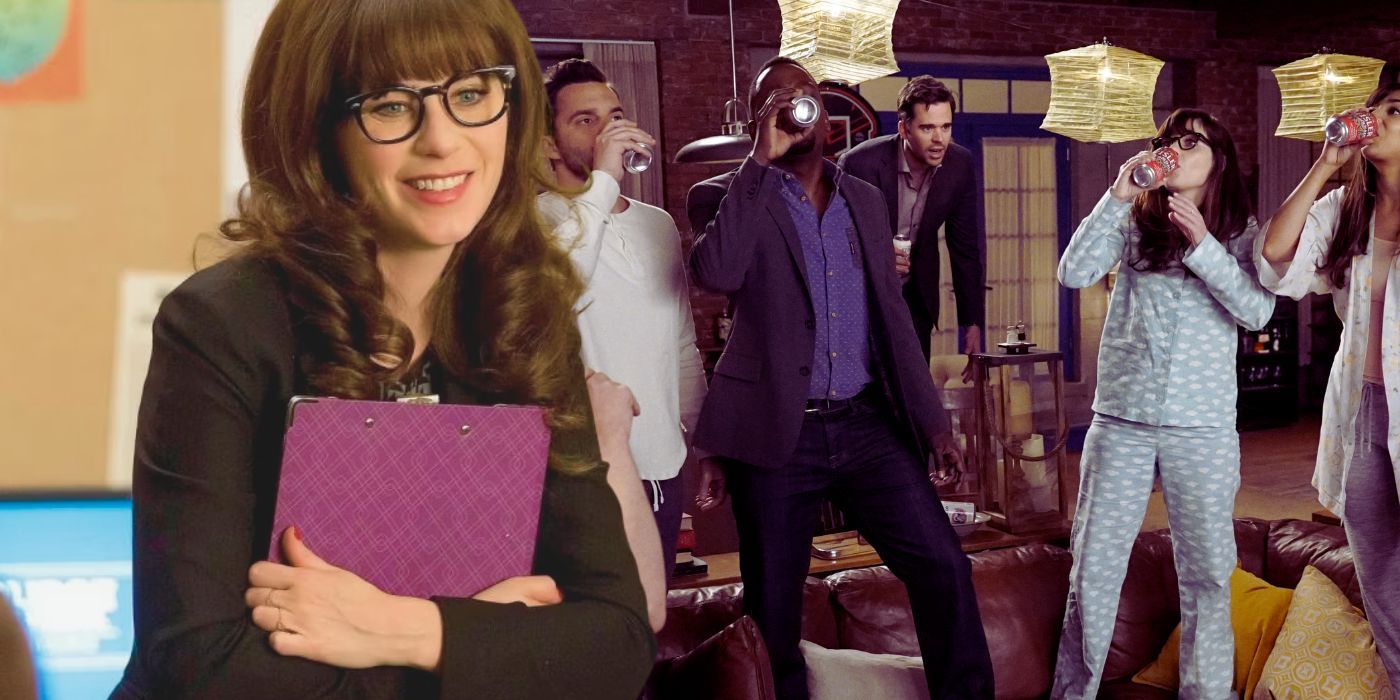 Collage of Jess Day and the cast of New Girl