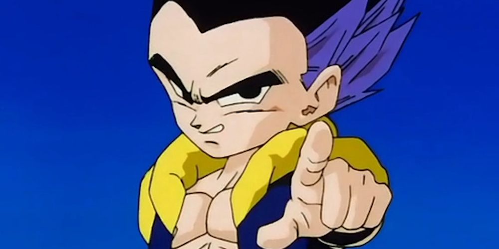 Gotenks é formado corretamente pela primeira vez e aponta em Dragon Ball Z