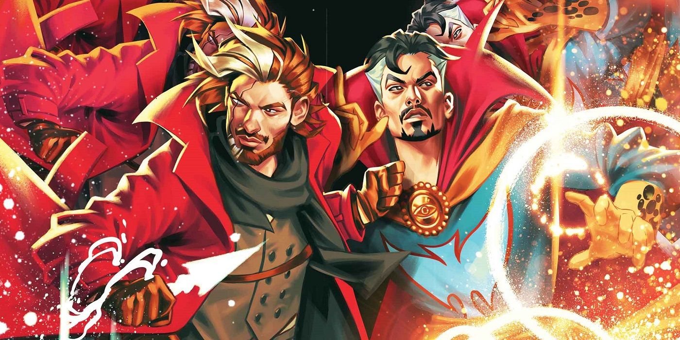 Doctor Strange stands with a member of the G.O.D.S. from Marvel Comics