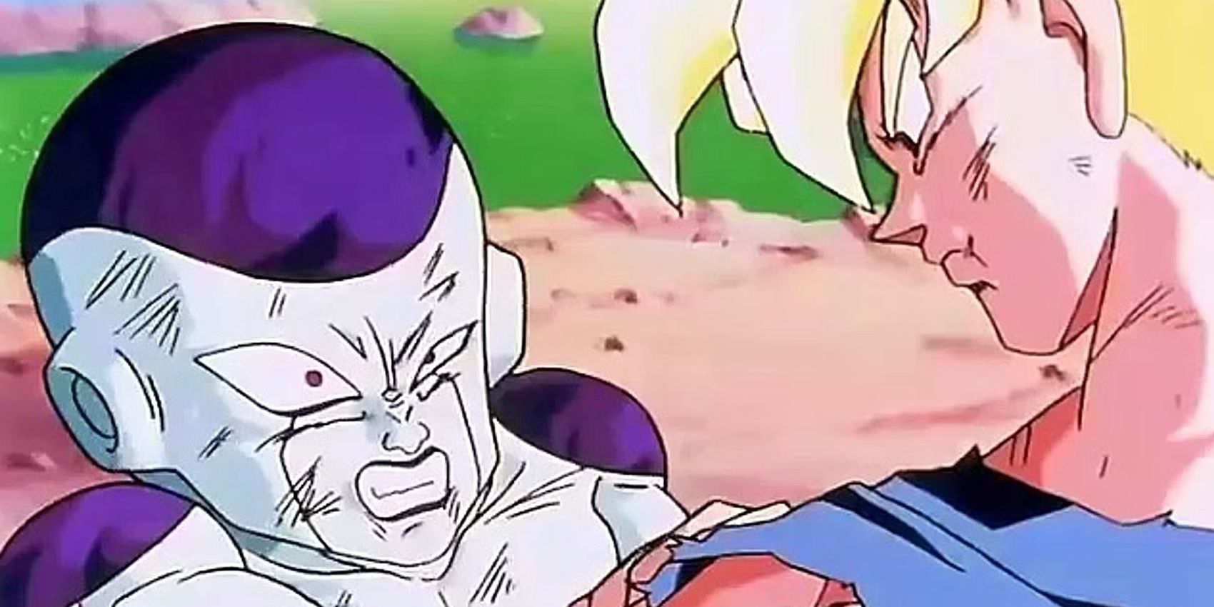 Goku vs Frieza on namek facing each other