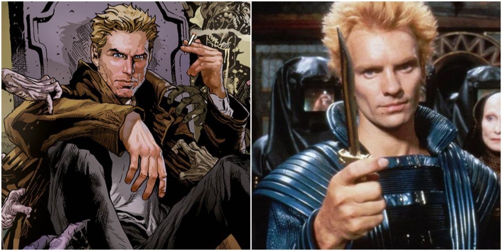 John Constantine leans on a tombstone and Sting in Dune (1984)