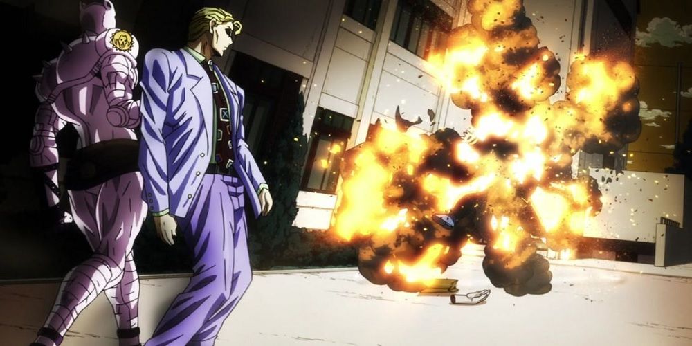 Yoshikage Kira using explosion, Jojo's Bizarre Adventure