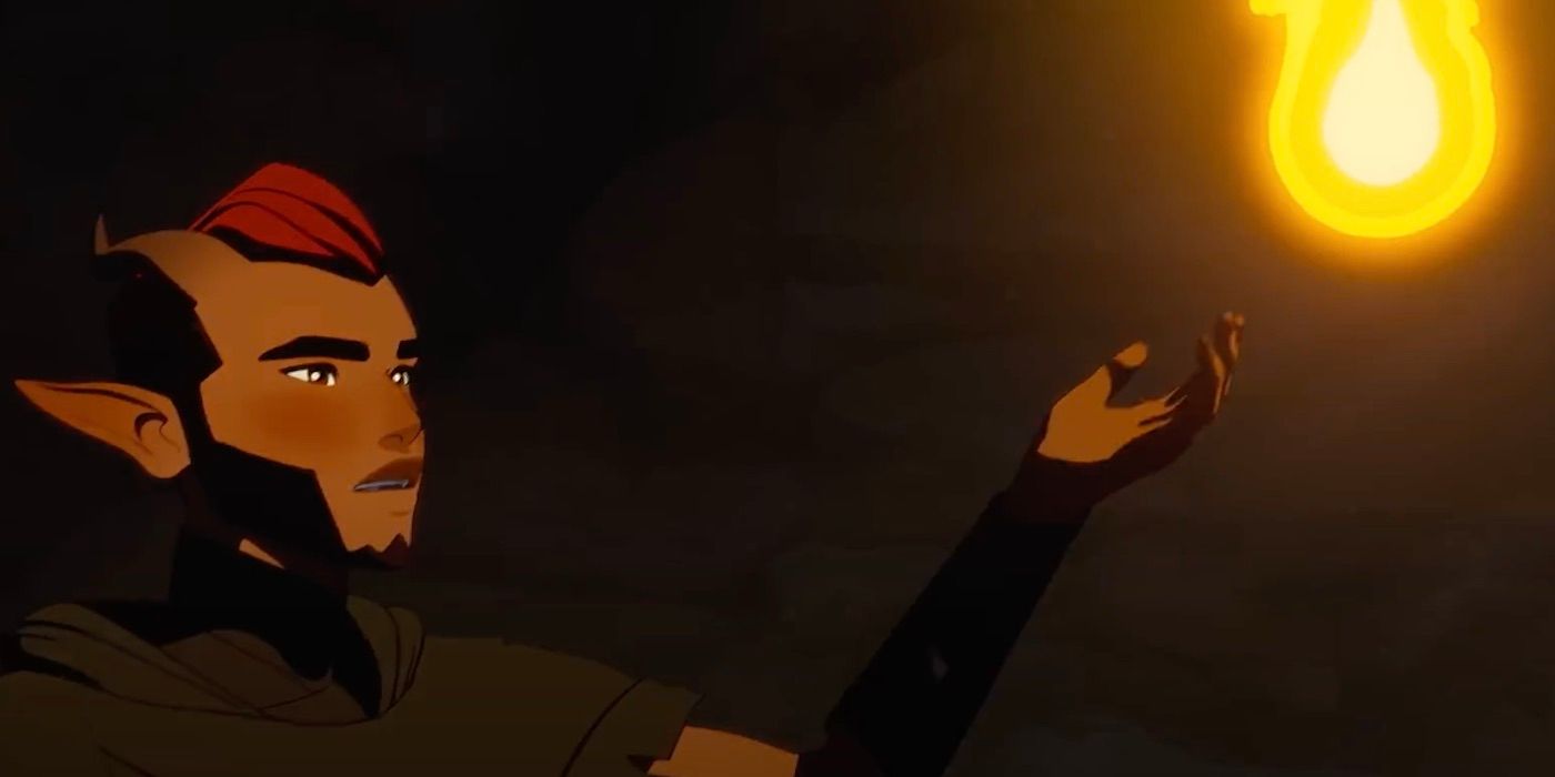 Karim casts a spell in Dragon Prince Season 5.
