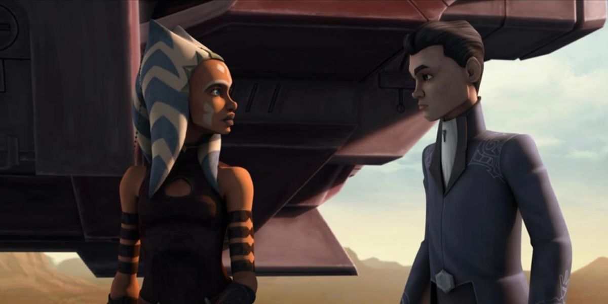 Lux Bonteri and Ahsoka Tano meet for the first time in Star Wars: The Clone Wars