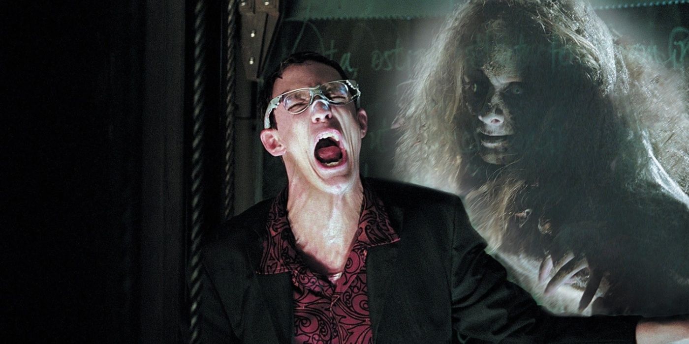 Matthew Lillard screaming as he is attacked by a ghost in Thirteen Ghosts. 