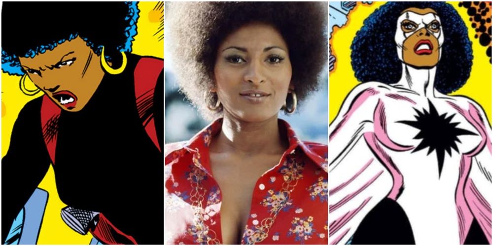Misty Knight gets angry with a suspect, Pam Grier in Coffy, and Monica Rambeau activates her powers