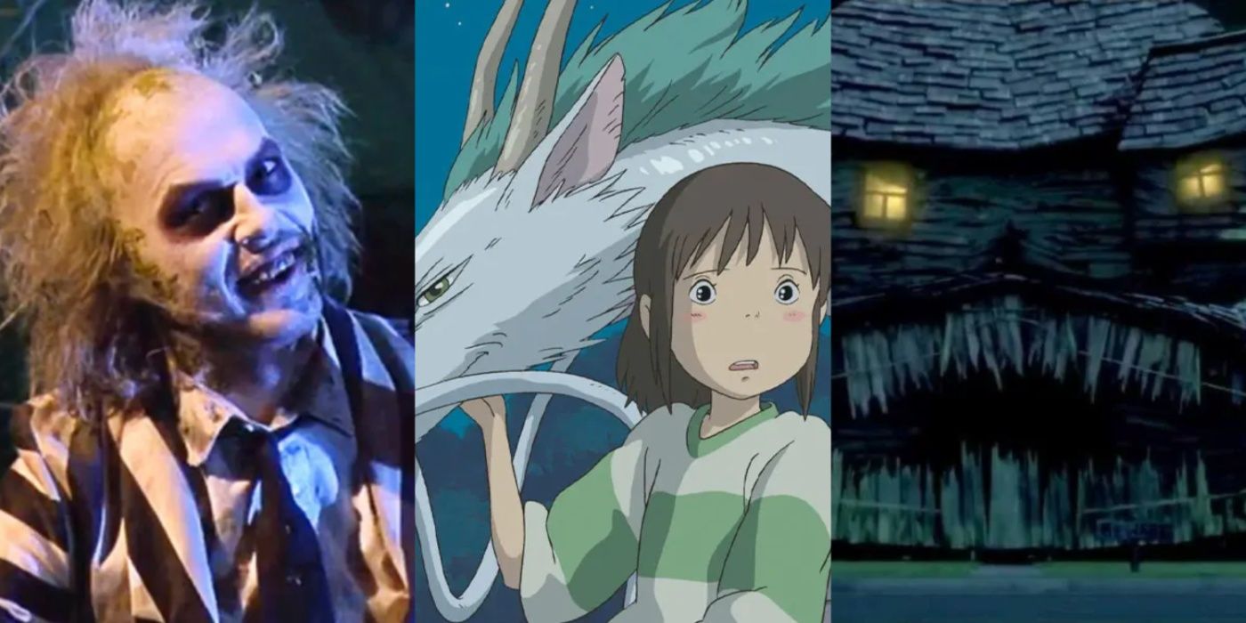 Beetlejuice, Chihiro in front of Haku in Spirited Away, and the possessed house in Monster House. 