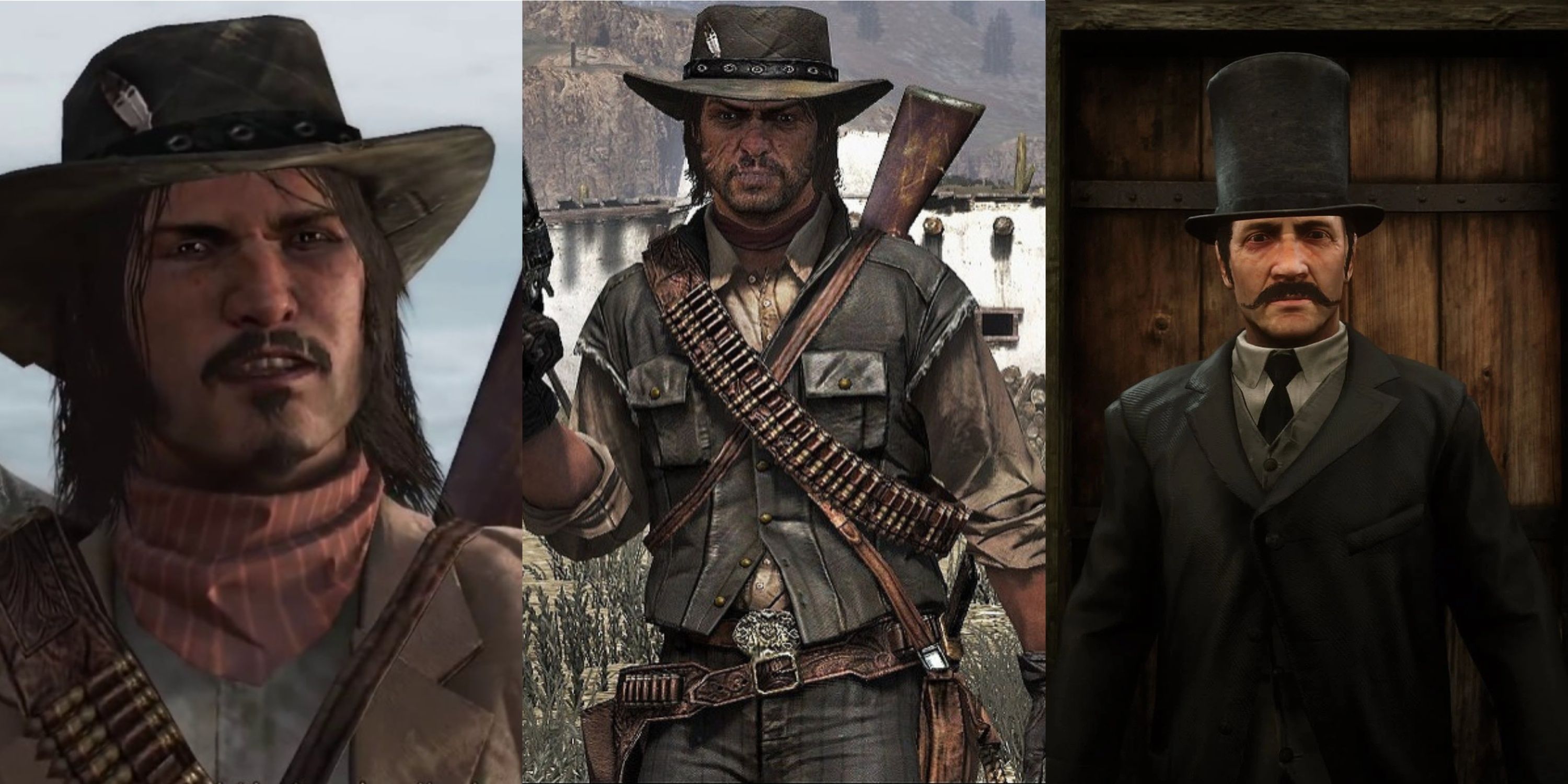 Red Dead Redemption feature image with John Marston, Jack Marston and the Strange Man