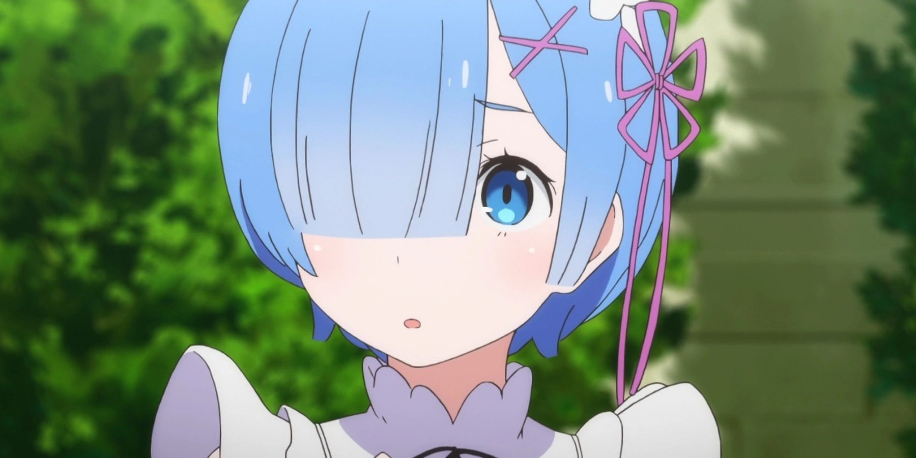 Rem from re:zero looking surprised.