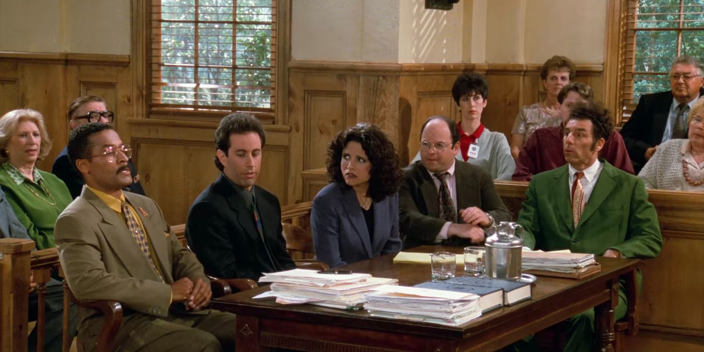 Jerry, Elaine, George and Kramer on trial in the Seinfeld Finale