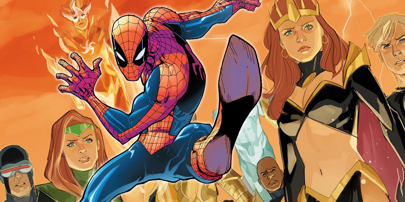 Amazing Spider-Man and the X-Men with Madelyne Pryor during Dark Web